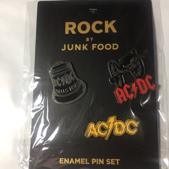 ROCK | Accessories | Acdc Enamel Pin Set Of 3 Rock By Junk Food | Poshmark